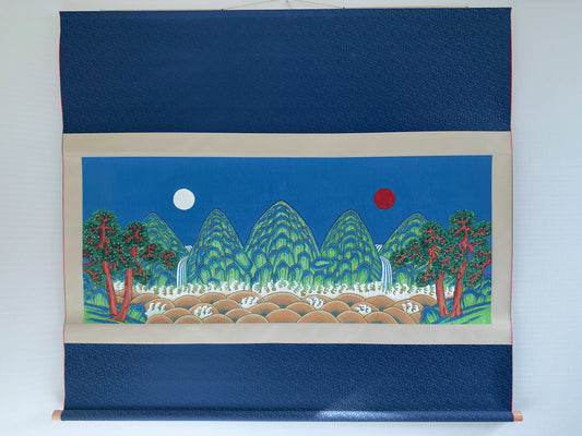 Ilwolobongdo (Sun, Moon, and Five Peaks) Hand Painted