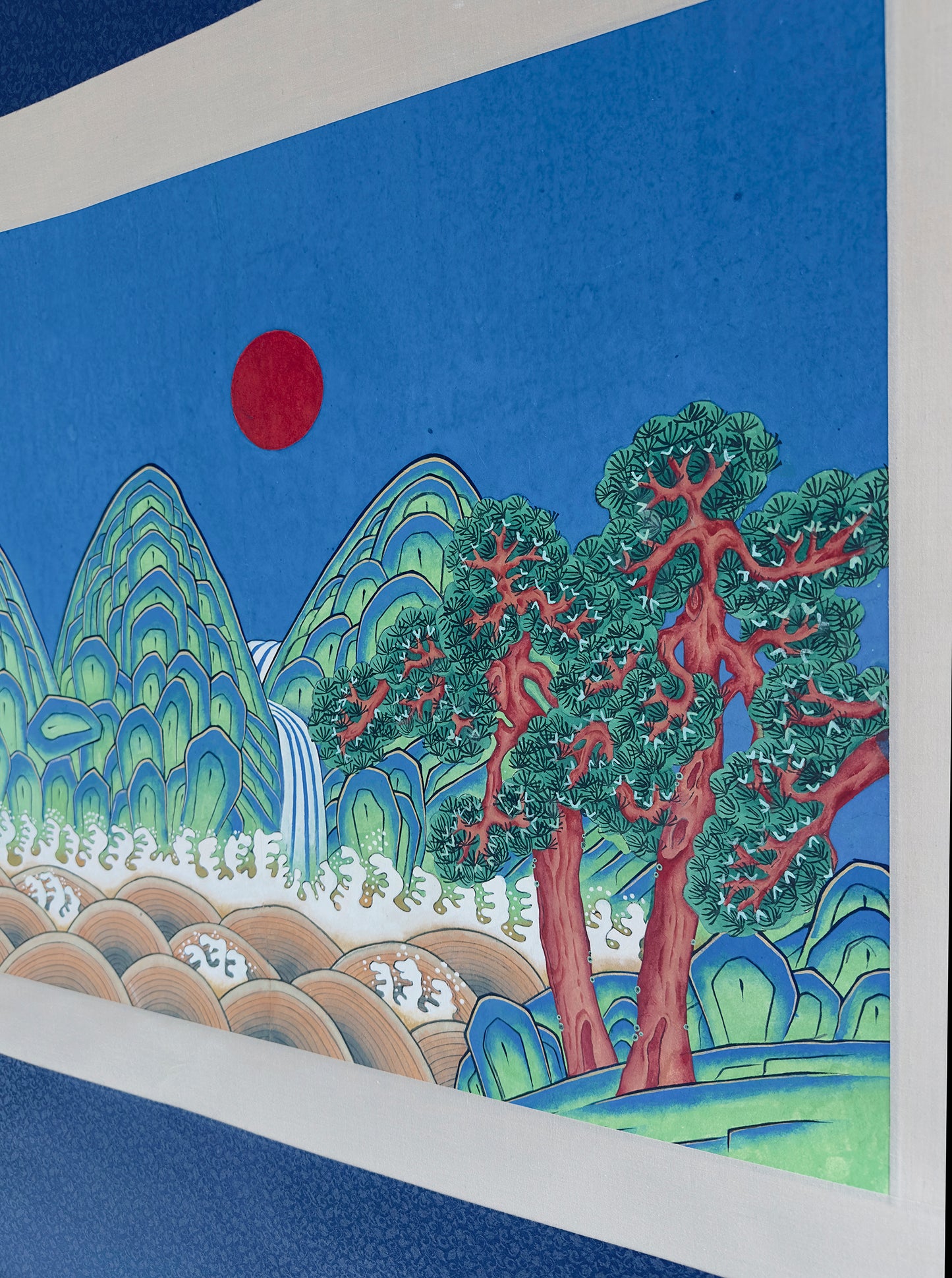 Ilwolobongdo (Sun, Moon, and Five Peaks) Hand Painted